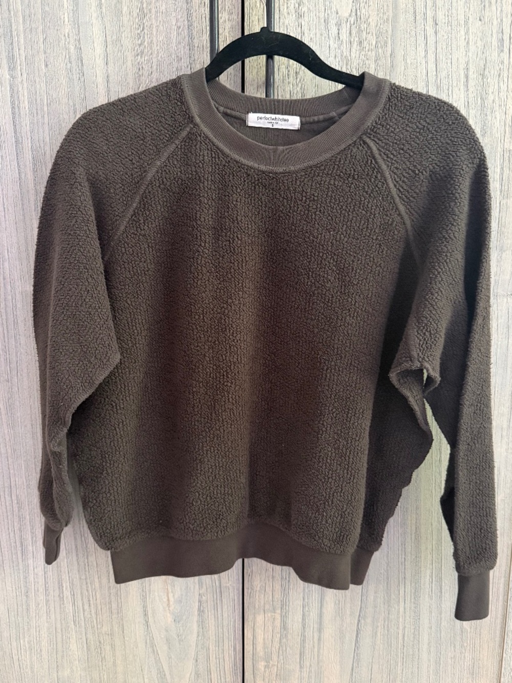 PerfectWhiteTee Ziggy reverse fleece crew neck sweatshirt